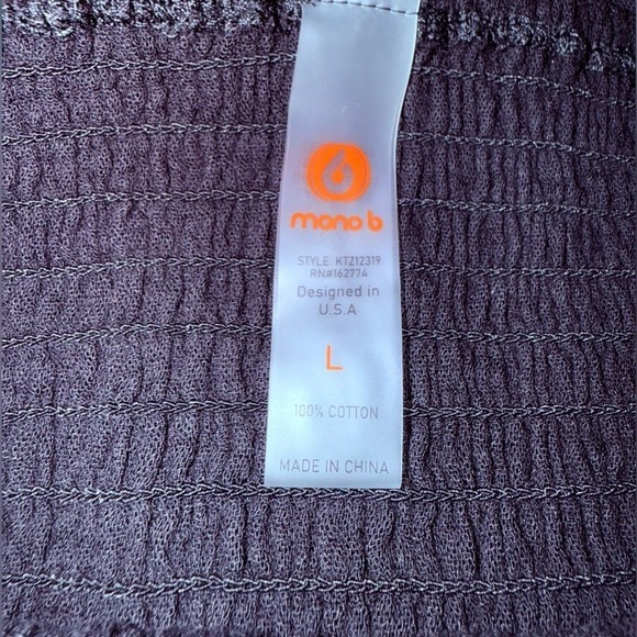 Mono B Black Cotton Crop Top with Straps - Size Medium - Picture 4 of 4